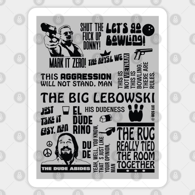 The Big Lebowski Quotes Sticker by Zen Cosmos Official